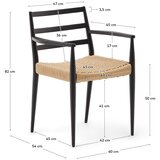 Kave Home Jedilni stoli iz masivnega hrasta v črni in naravni barvi v kompletu 2 ks Analy – | Shoptok.si