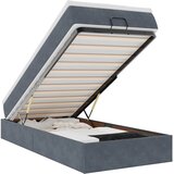 Maison Chic Otomanski Posteljni okvir - Enojna postelja - Postelja za odrasle z vzmetnico siv 90x190 cm žamet-J2534, (21773406) | Shoptok.si