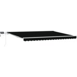 Ručna Ročna Retraktibilna Tenda z LED Črna 450x350 cm, (22150042) | Shoptok.si