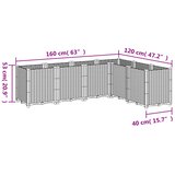  Vrtna sadilica svjetlosiva 160 x 120 x 53 cm PP | shoptok.hr