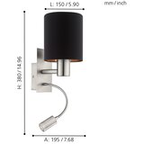 Eglo pasteri zidna/2, e27, led 3,5w, nikl-mat, crna-bakar 2R49QEN | Eponuda.com