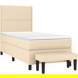 Krevet s oprugama i madracem krem 90 x 190 cm od tkanine | shoptok.hr