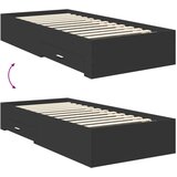 vidaXL Konstrukcija postelje Črna 75 x 190 cm Konstruiran les | Shoptok.si