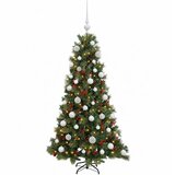  Umjetno božićno drvce s kuglicom 150 cm 150 LED lampica - 150 cm s LED žaruljama i bijelim kuglicama | shoptok.hr