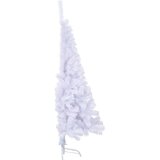  Umjetna polovica božićnog drvca sa stalkom bijela 150 cm PVC | shoptok.hr