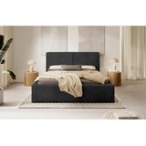 MID.YOU OBLAZINJENA POSTELJA 140 cm x 200 cm , les, tekstil, leseni material barve grafita | Shoptok.si