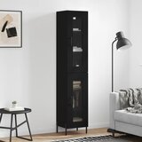 vidaXL Visoka omara črna 34,5x34x180 cm inženirski les Cene