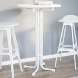 vidaXL Jedilna miza bela Ø70x110 cm inženirski les in jeklo