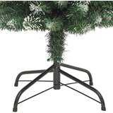 vidaXL Umjetno vitko božićno drvce s stalakom Zelena i bijela 150 cm | shoptok.hr