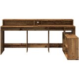  Radni stol s LED svjetlima boja starog drva 200x104x91cm drveni | Eponuda.ba