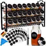 Deco Haus Stojalo za začimbe s kozarčki za začimbe – 3-nivojsko kovinsko stojalo – kuhinjski organizator, stojalo za začimbe s 24 kozarčki za začimbe,, (21299500) | Shoptok.si
