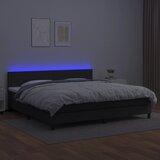 Krevet box spring s madracem LED crni 200x200cm od umjetne kože | shoptok.hr