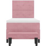  Postelja z vzmetnico z vzmetnico Roza 90 x 190 cm Žamet, (5000128369) | Shoptok.si