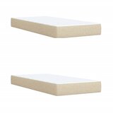  Krevet s oprugama i madracem krem 200 x 200 cm od tkanine | shoptok.hr