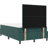 vidaXL podnica s madracem i led svjetlom tamnozelena 120x200 cm baršun | shoptok.hr
