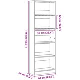 vidaXL Regal za knjige boja starog drva 60x24x176 cm drveni | shoptok.hr