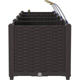  Vrtna saksija 3 pcs Smeđa 120 x 40 x 37,5 cm Plastika | shoptok.hr