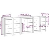  Komoda 230 x 35 x 80 cm od masivne borovine | shoptok.hr