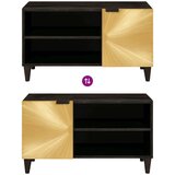 vidaXL TV ormar Crna i zlatna 80 x 33 x 46 cm masivno drvo manga | shoptok.hr