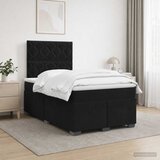  Boxspring krevet s madracem Crna 120 x 190 cm Baršun | shoptok.hr