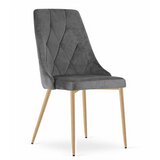 Brandless Stol IMOLA - temno siv žamet / noge v barvi lesa x 3, (22055137) | Shoptok.si