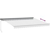 Tenda na ručno uvlačenje antracit i bijela 450 x 350 cm | shoptok.hr