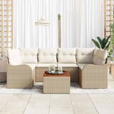  Sjedeća garnitura za vrt 7 kom. Bež i krema poliratan 234 x 122.5 x 69 cm | shoptok.hr