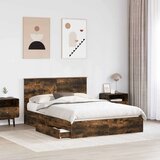  Krevet s od storage s uzglavljem Dimljeni hrast 135 x 190 cm | shoptok.hr
