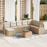 vidaXL 9-dijelni set vrtnih sofa s jastučićima bež poli ratan akacija Cijene