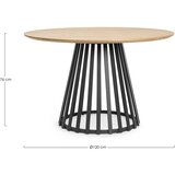 BIZZOTTO Okrugao blagovaonski stol s pločom stola u dekoru jasena ø 120 cm Cillian – | shoptok.hr