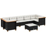  8-dijelni set vrtnih sofa od poliratana s jastucima crni | shoptok.hr