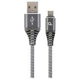 Gembird USB 2.0 kabl Premium cotton braided Type-C USB charging and data cable, 2m, spacegrey/white, GEMBIRD CC-USB2B-AMCM-2M-WB2 Cijene