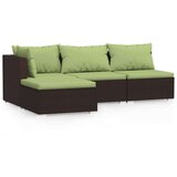  4-dijelna vrtna garnitura od poliratana s jastucima smeđa | shoptok.hr