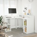  Radni stol s LED svjetlima bijeli 130 x 130 x 91 cm drveni | Eponuda.ba
