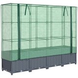 Maison Chic Cvetlični Lonec - Visoka greda s prevleko za rastlinjak videz ratana 160x40x138cm, (21788965) | Shoptok.si