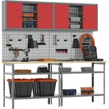  Set radnog stola 8 kom. Crvena i siva Čelik s prahom premazan | shoptok.hr