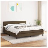 vidaXL Box spring postelja z vzmetnico temno rjava 180x200 cm blago | Shoptok.si