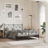  Metalni okvir kreveta uzglavlje i podnožje crni 140x190 cm | shoptok.hr