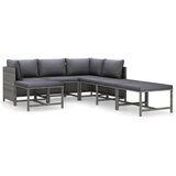 Maison Chic Seti vrtnega pohištva - Vrtna garnitura - Vrtni pohištvo set 7-delna z blazinami poli ratan siva, (21801598) | Shoptok.si