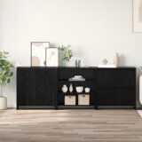 vidaXL Strani šal 3 pcs Črni hrast 70 x 41 x 75 cm Konstruiran les | Shoptok.si