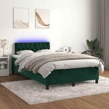  s oprugama i madracem LED tamnozelenim 120x190 cm baršun | shoptok.hr