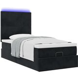 vidaXL Otomanski posteljni okvir z vzmetnicami črn 100x200cm žamet | Shoptok.si
