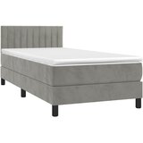  box spring s madracem LED svjetlosivi 90x190 cm baršun | shoptok.hr
