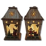  Božićna dekoracija drveni lampion svjetleći 15x8,5 Cijene