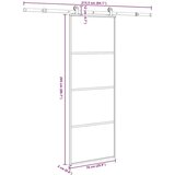 vidaXL Klizna vrata s priborom 76 x 205 cm od ESG stakla i aluminija | shoptok.hr