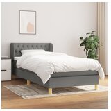  Box spring postelja z vzmetnico temno siva 90x200 cm blago | Shoptok.si