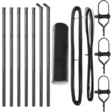 vidaXL Šesterokotna Ograja Siva 0.5x10 m Jeklo, Ograjni Stebri 7 kosov Sivi Ø32 mm 100 cm Galvanizirano Jeklo | Shoptok.si