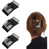 INF Retro leopard sponka za lase, kvadratna 3-pack, PC, 9.5cm x 5cm x 3cm Black, (5000327314) Cene