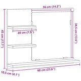  Kupaonski ormarić s ogledalom Old Wood 60x10,5x45 cm | shoptok.hr