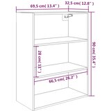 Viseći zidni ormarić bijeli 69,5 x 32,5 x 90 cm | shoptok.hr